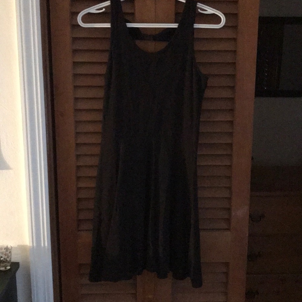 black cotton skater dress